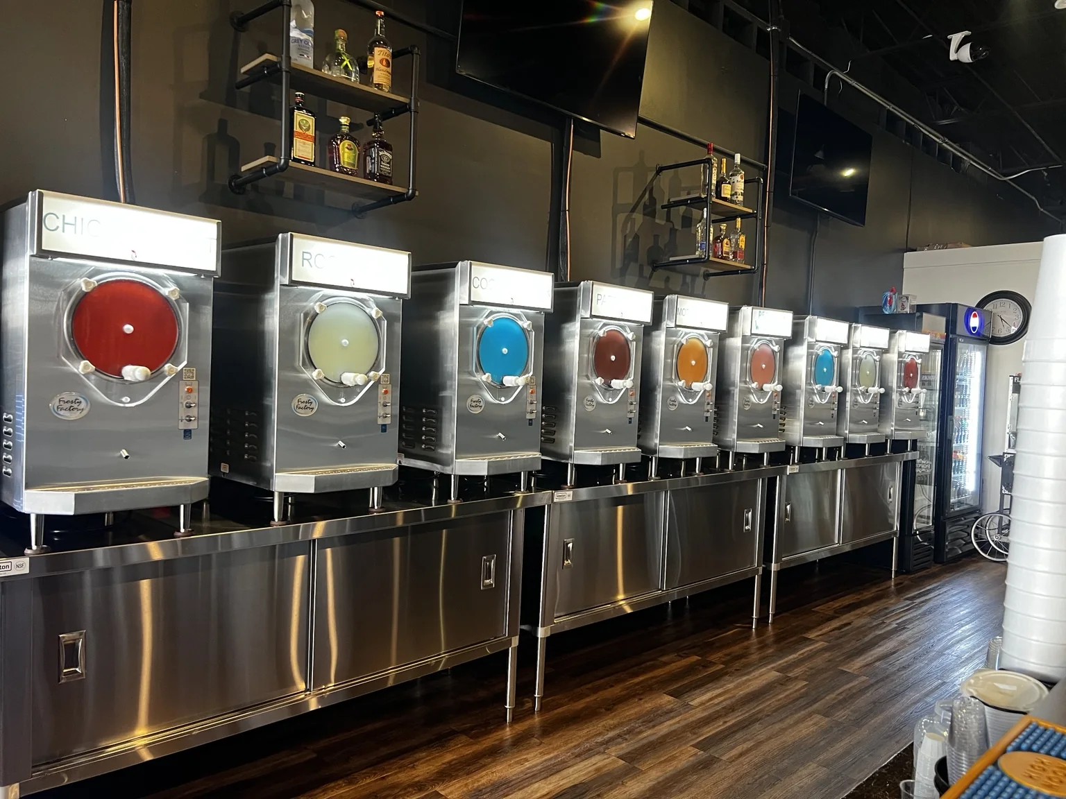 Cold Cocked frozen liqueur machines behind the bar